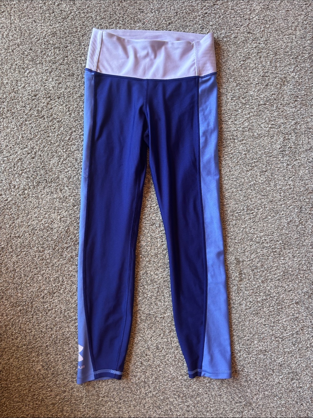 Under Armour Purple and Light Purple Girls' Colorblock Leggings